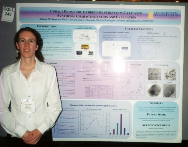 Autumn Burns standing in front of poster at ACS meeting