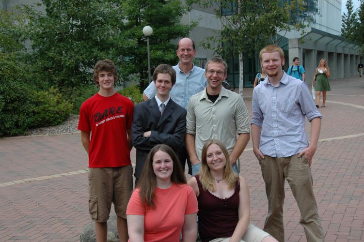 2007-2008 group photo outside chemistry building